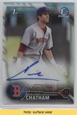 2016 Bowman Draft Chrome Pick Refractor 248/499 CJ Chatham #CDA-CC Auto READ 0c6