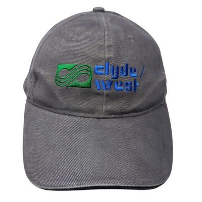 Clyde West Strapback Baseball Cap Gray One Size Adjustable Embroidered Cotton