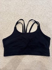 Fabletics Principal Longline Medium Impact Sports Bra XL Black NWT Strappy