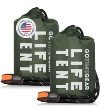2-PACK Go Time Gear Survival Life Tent • 2 Person Mylar Emergency Shelter Tube