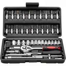 45pcs Heavy-Duty Stainless Steel Tool Set with Ratchet Wrench, Socket Wrench UK