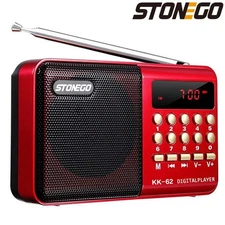 2 Size Mini Portable Radio Handheld Rechargeable Digital Fm USB Tf Mp3