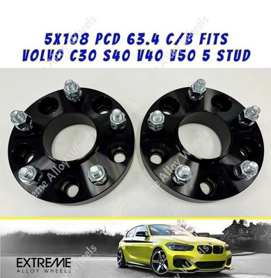 Bolt On Wheel Spacers 15mm For Volvo C30 S40 V40 V50 5x108 63.4 x 2