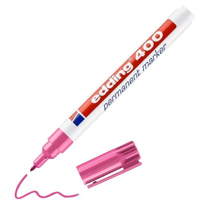 edding 400 permanent marker - pink - 1 pen - fine round tip 1 mm - waterproof, q