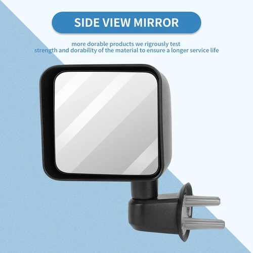 Driver Side View Clear For 2007-2017 Jeep Wrangler Black Mirror Manually Clear