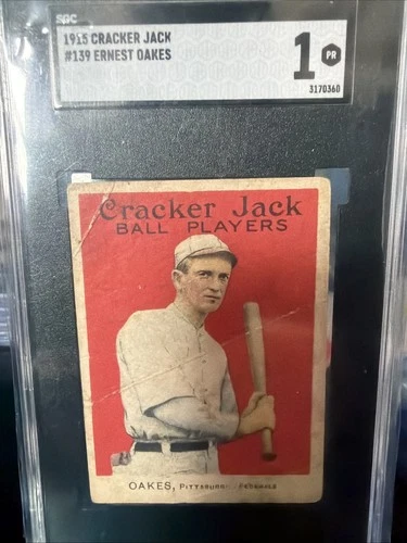 1914 Cracker Jack Baseball Ernest T. Oakes #139 PSA 1