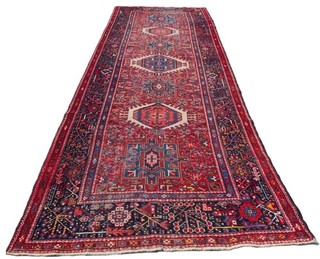 Amazing Hand Knotted Antique Tribal Hareez Wool Area Runner Rug 13 x 5 Ft
