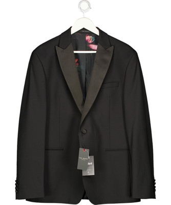 TED BAKER Schwarz Meyer Smoking Slim Sakko UK 44'' BRUSTUMFANG