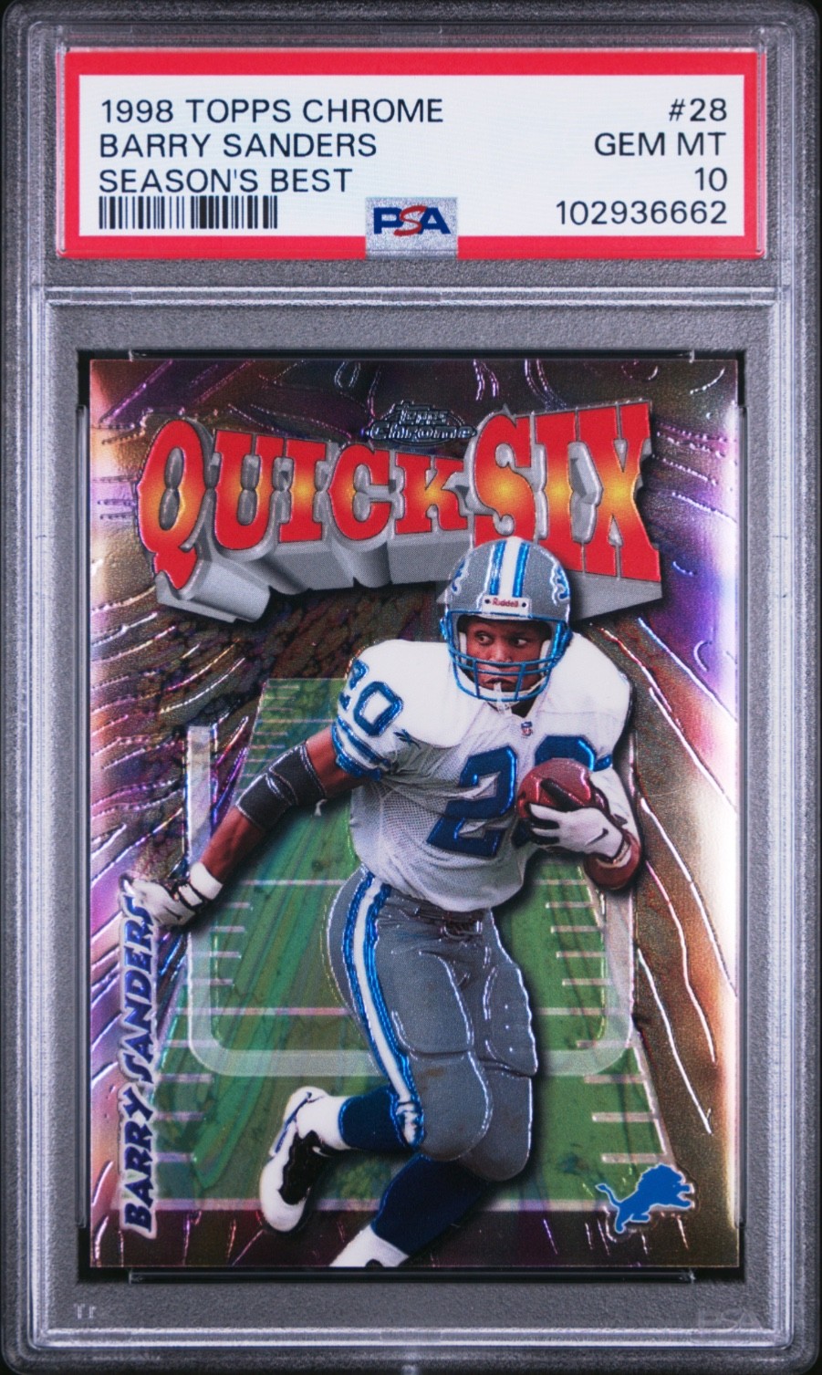 1998 Topps Chrome — Barry Sanders — INSERT — 💎 MINT PSA 10 — population 47
