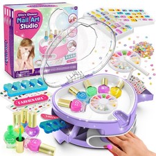 Kids Nail Polish Set for Girls, Nail Art Kit for Kids Ages 7-12, All-in-One N...