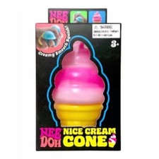 Schylling NeeDoh NWT Nice Cream Cone Pink White Squishy Fidget ToY