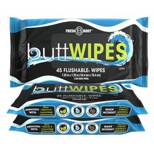 ButtWIPES Flushable Wipes - Butt Wipes Water-Based with Aloe and Vitamin E - ...