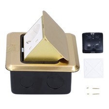 Popup Floor Socket Waterproof Brass Electrical Outlet 16A With 2-Port Socket
