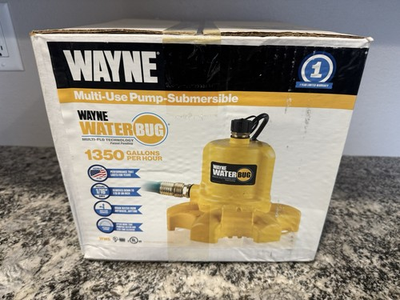 #ad NEW Wayne 1 6 HP 22.5 GPM Water Bug Pump Submersible 3 4quot; w Multi Flo Technology $96.99