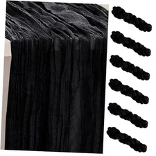 6 Pack Cheesecloth Table Runner 35x120 Inch 10Ft Rustic Gauze 6 PACK Black