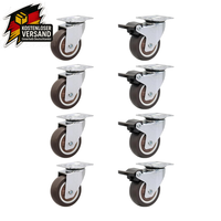 MöBelrollen Mit Bremse Tpr-Gummi 25X13Mm FüR Haushalt Und Gewerbe, 8 StüCk