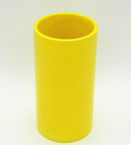 Vintage HAEGER Cylindrical Vase MCM Style Bright Canary Yellow 7" tall