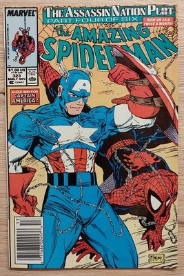 Amazing Spider-Man #323 Marvel Comic NEWSSTAND 1989 Cap America MCFARLANE B4P3