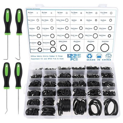 Hochwertiges O-Ring Set 1225 Stück, Ø 4-50 mm, Dichtungsringe mit Pick und Haken