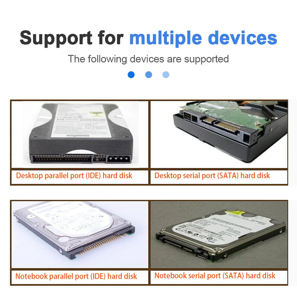 USB auf zu SATA IDE Adapter Kabel für 2.5 3.5 Zoll HDD SSD Festplatte Konverter - Bild 3 von 4