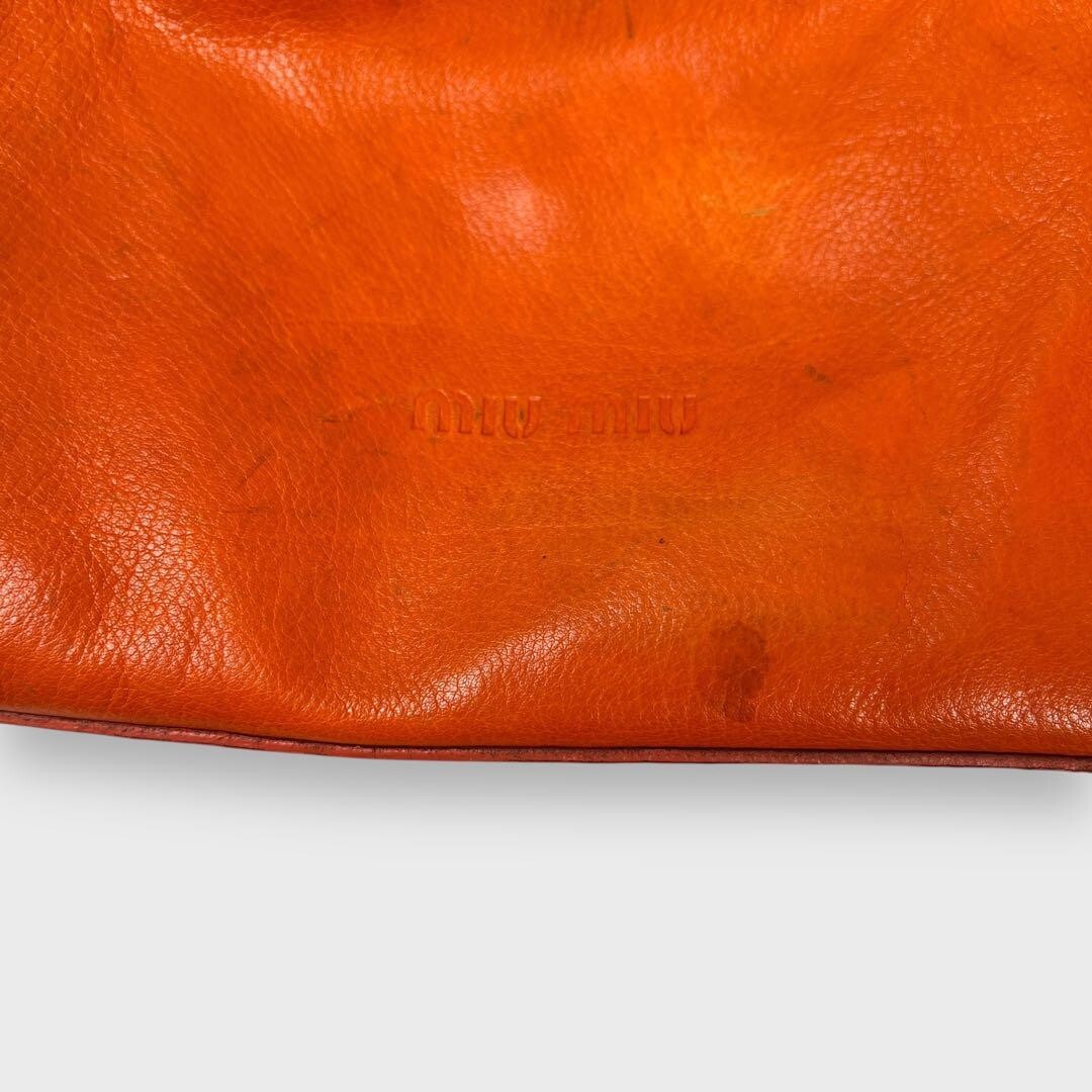 バッグ archive miu miu leather 2way hand bag MIU MIU Archive 2way Handbag Shoulder Bag Leather Orange