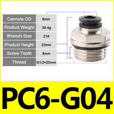 M5 1/8" 1/4" 3/8" 1/2" Push To Connector PC Pneumatic Fitting For Air Compressor