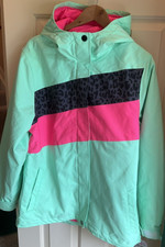Nwt Empyre Technical Outerwear Woman Xl Green Pink Black Hood Water Repellent