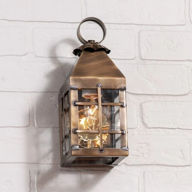 Small Barn Outdoor Wall Light in Solid Weathred Brass 1 Light eBay