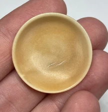 Antique / Vintage Dollhouse Miniature Carved Bovine Horn Plate Kitchenware