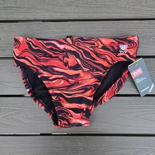 TYR Men's Durafast Elite Miramar Swim Racer Brief Red/black SZ 32 New