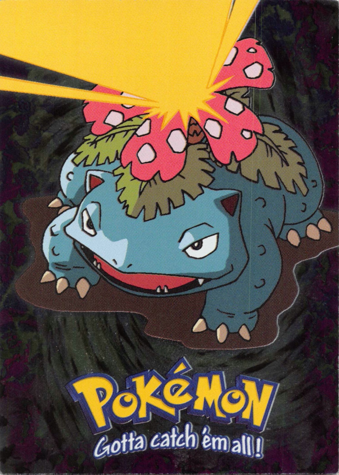 Venusaur E3 of 12 - BLUE LOGO - SILVER Holo - SERIES 1 - TOPPS POKEMON CARD - LP