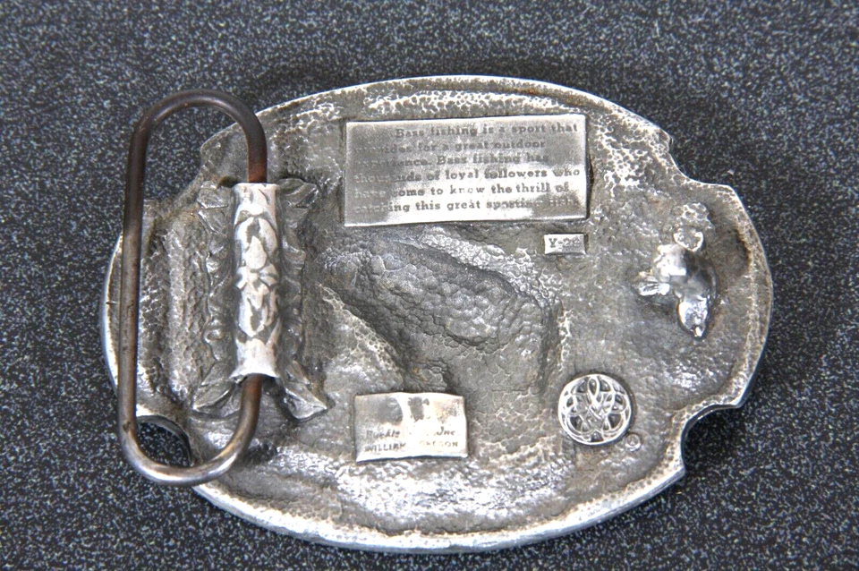 Hebilla de cinturón de pesca de lubina Williams Oregon vintage Foto 2 de 4