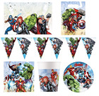 Avengers Party Tableware Decorations Marvel Plates Cups Napkins Tablecover Pack