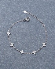 Crystal flower dainty cute Bracelet Gold Silver Gold Gift UK Seller new