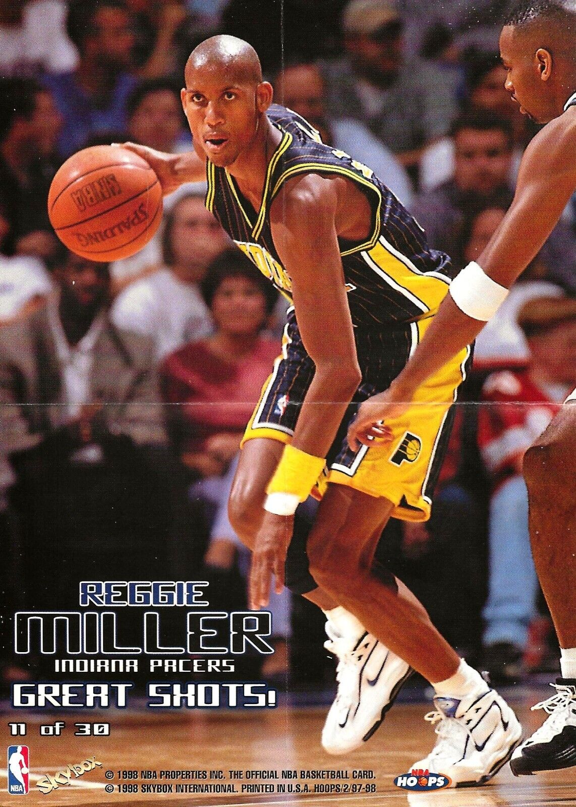 REGGIE MILLER - 1997-98 Hoops Great Shots - Mini Poster - #11/30 - Pacers