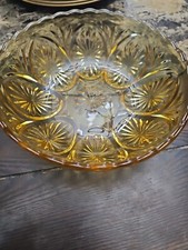 Vintage Amber Glass Scalloped Console Bowl — listing 5