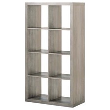 Large 8-Cube Open Storage Organizer Shelves Bookcase, Easy Assembly, Rustic Gray