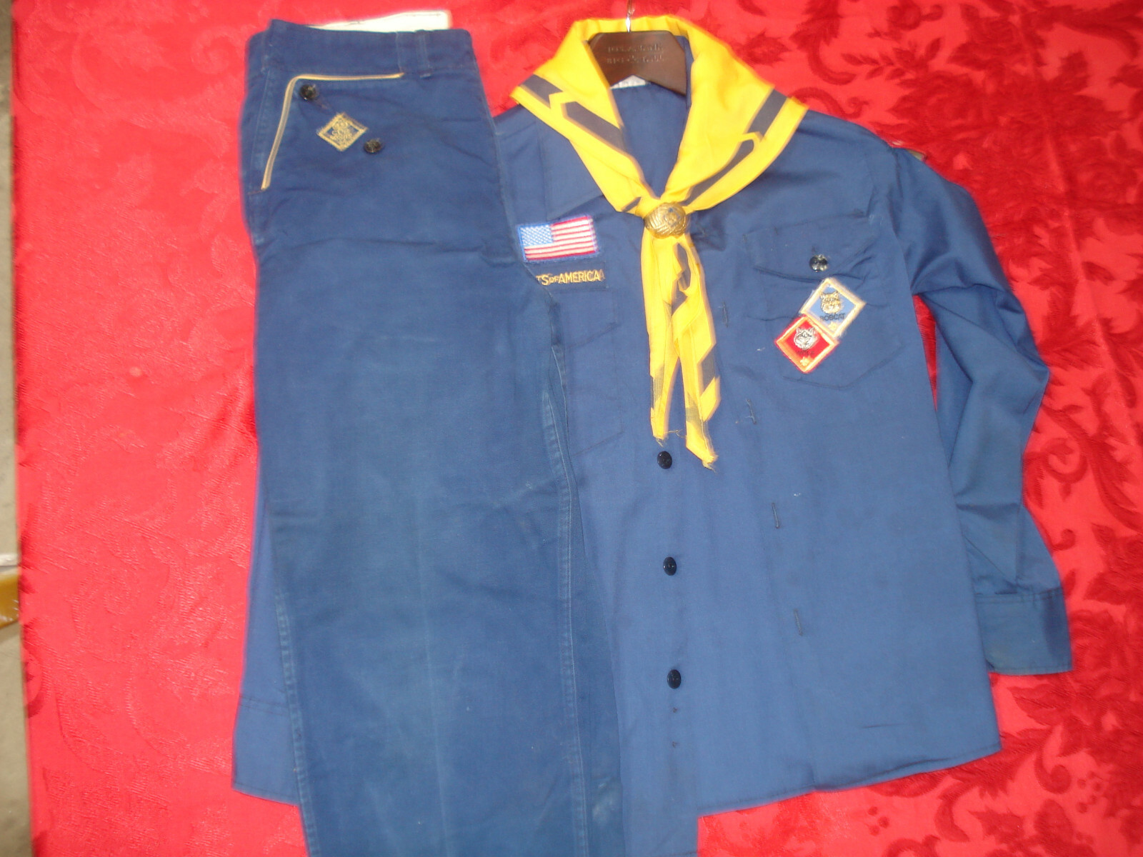 BSA Cub Scout Uniform Shirt & Pants Size Youth M/L Bl… Gem