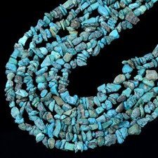 Natural Rough Blue Turquoise Pebble Nugget Chip 4-5MM 6-7MM Loose Beads D429 