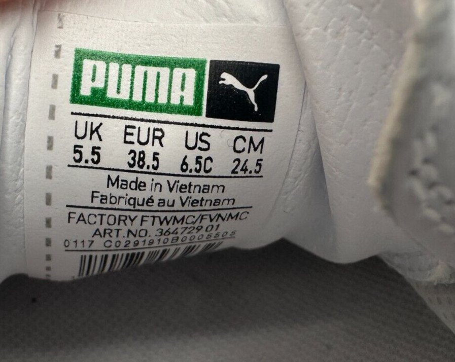 Puma Kids Unisex Basket Platform Aloha Size 6.5C White image 6