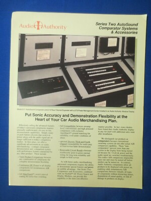 Audio Authority Series Two Comparator Brochure Catalog Factory Original