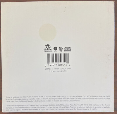 Madonna Secret マドンナ Dallas Austin MADONNA Secret RARE US CD Single w/ Instrumental version Dallas