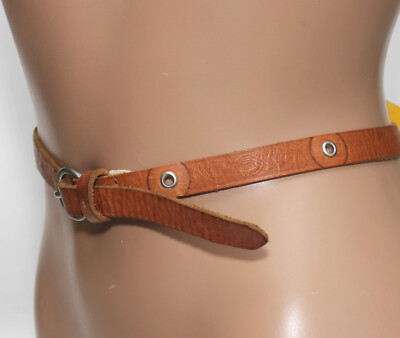 Light brown leather belt w/ Grommet detail Nickel Free Women main image 3