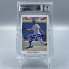 Frank Thomas Signed Autographed 1990 Leaf #300 Rookie Card Beckett BAS 10 Auto