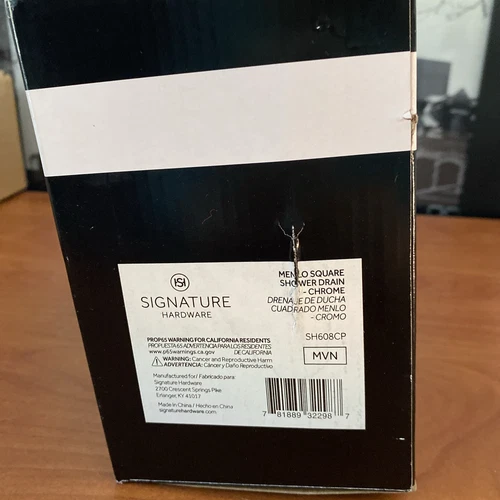 Signature Hardware SH608CP Menlo Square Shower Drain in Polished Chrome - Picture 6 of 9