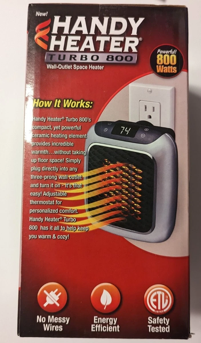 Handy Heater Turbo 800 Wall-Outlet Space Heater - 800W | eBay