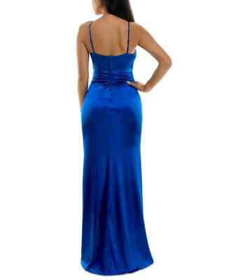 Emerald Sundae Juniors Pleated Gown Color Royal Size L Style