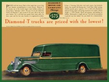 1935 Diamond T Trucks Model 352 Delivery New Metal Sign 12x16 Ships Free