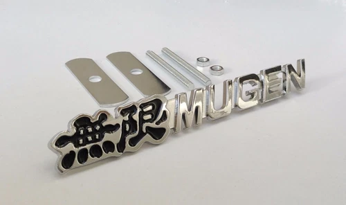 JDM BLACK Mugen Grill BADGE Metal Chrome Front Badge Bumper Grille CIVIC ACCORD