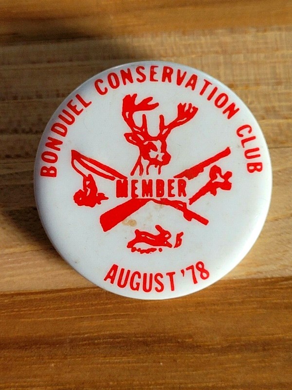 1978 Bonduel Conservation Club "Member" Pinback Button - WISCONSIN